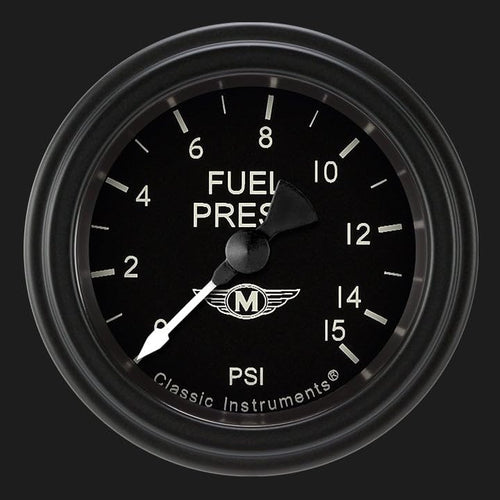 MA145BLF Classic Instruments Moal Bomber 2-1/8" Fuel Pressure Gauge 15 PSI Electric