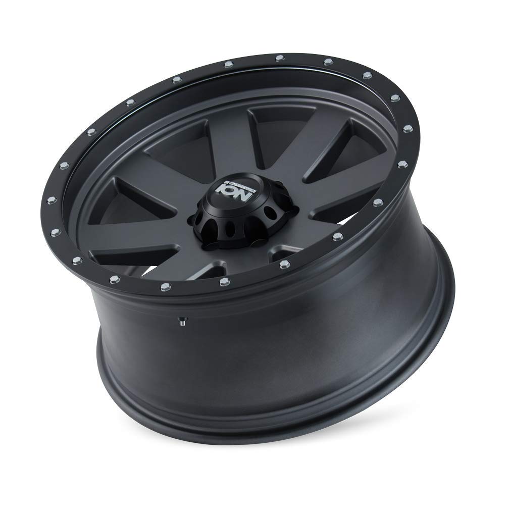 134 Ion Wheels Matte Gunmetal/Black BEADLOCK Wheel with Alloy Steel (17 x 8.5 inches /6 x 83 mm, -6 mm Offset)
