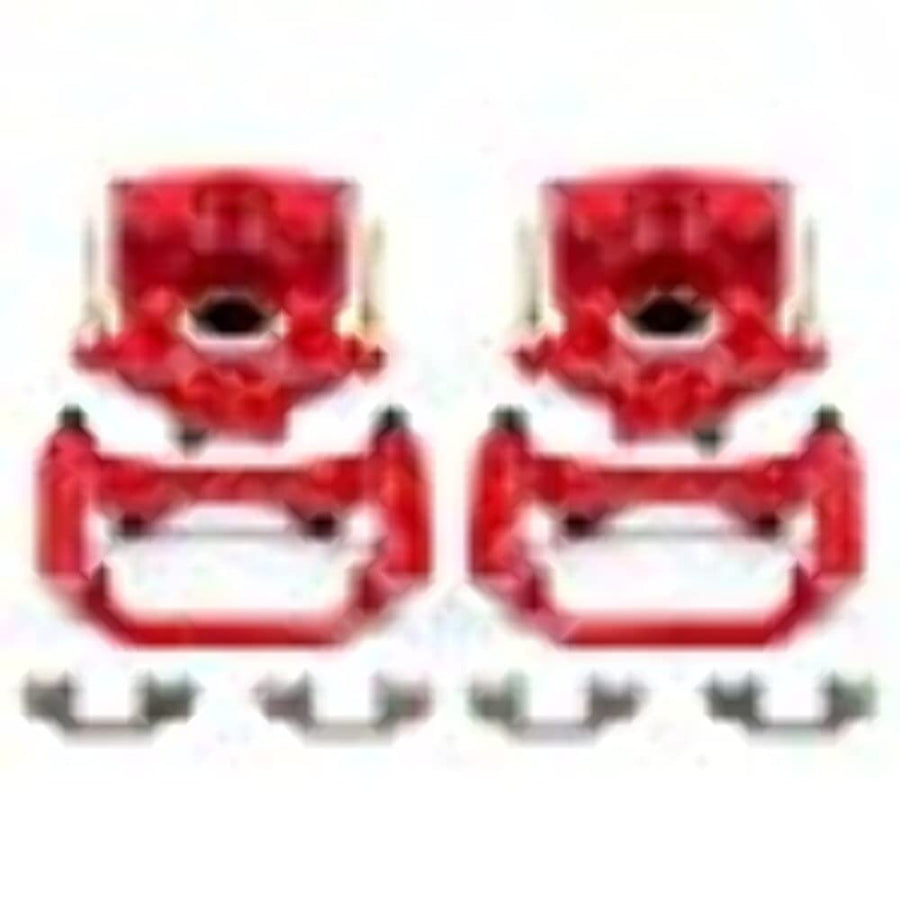 Power Stop Pair of Rear S1448 High-Temp Red Powder Coated Calipers