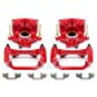 Power Stop Pair of Rear S1448 High-Temp Red Powder Coated Calipers