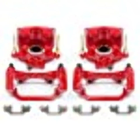 Power Stop Pair of Rear S1448 High-Temp Red Powder Coated Calipers