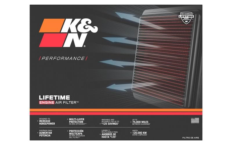 K&N Engine Air Filter: Replacement Car Air Filter, Reusable, Clean Every 75,000 Miles, Washable, Premium: Compatible with 2008-2017 HOLDEN/OPEL/VAUXHALL/SAAB (Insignia, 9-5), 33-2962