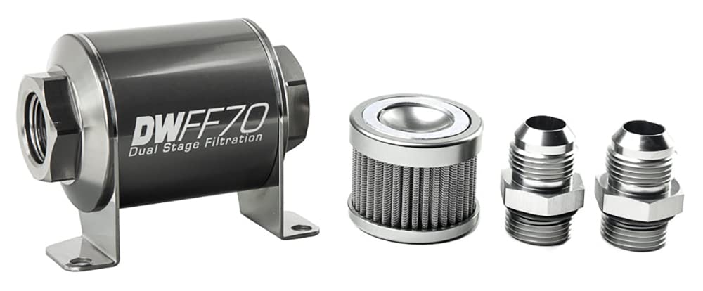 in-line DeatschWerks Fuel Filter and housing kit (8-03-070-100K-10)