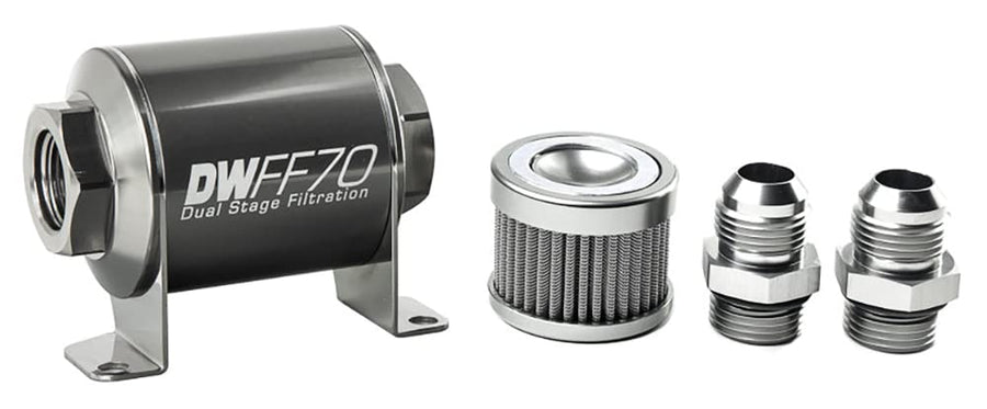in-line DeatschWerks Fuel Filter and housing kit (8-03-070-100K-10)