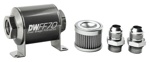 in-line DeatschWerks Fuel Filter and housing kit (8-03-070-100K-10)