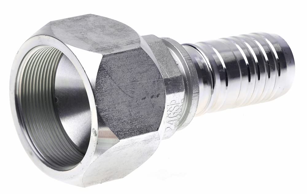 GlobalSpiral Gates 24GSP-32FJX Couplings, Female JIC 37° Flare Swivel, Zinc Plated Carbon Steel, 6.88", 1 1/2" ID
