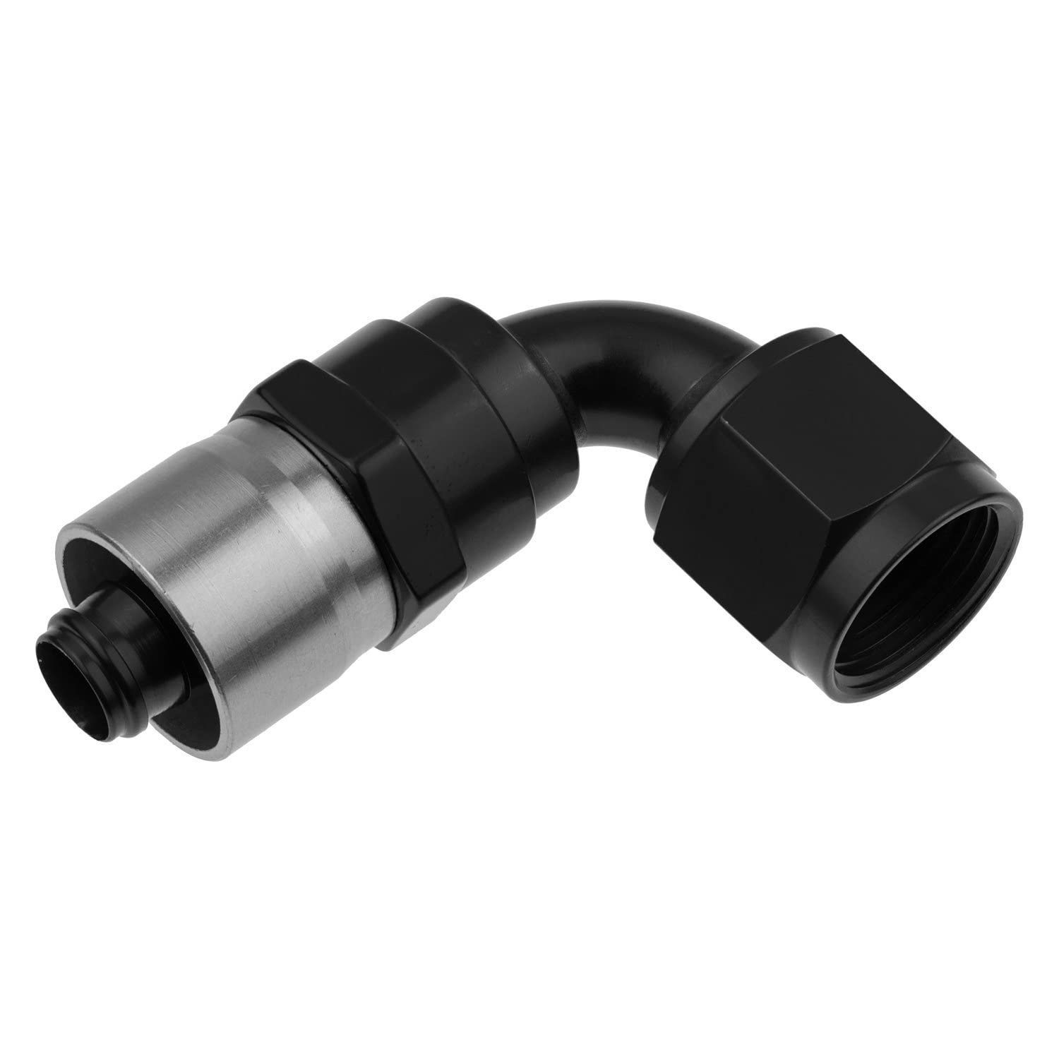 7090-06-2 Redhorse Performance Crimp Style Hose End (Black), 1 Pack