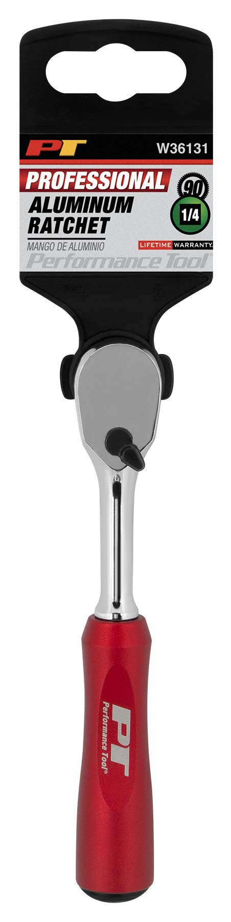 6-Inch Performance Tool W36131 Ratchet with Oversized Aluminum Handle, 90-Tooth Gear Teeth, and Sealed Head for Easy Cleanup