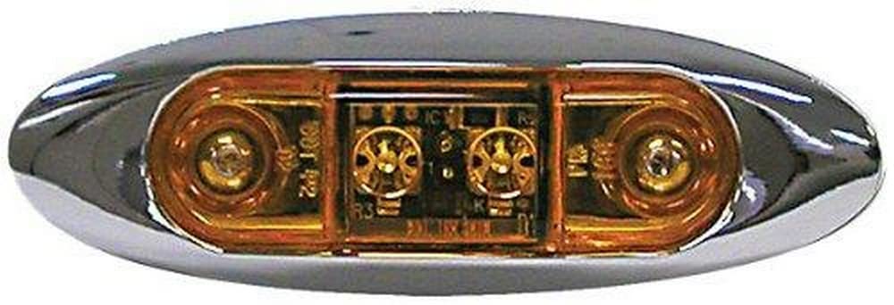 Amber LED Peterson V168XCA Clear Mini Clearance/Side Marker Light Kit with Bezel