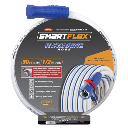 1/2 in. SmartFlex RV/Marine Water Hose, 50 ft., Hybrid, White - HSFRV450