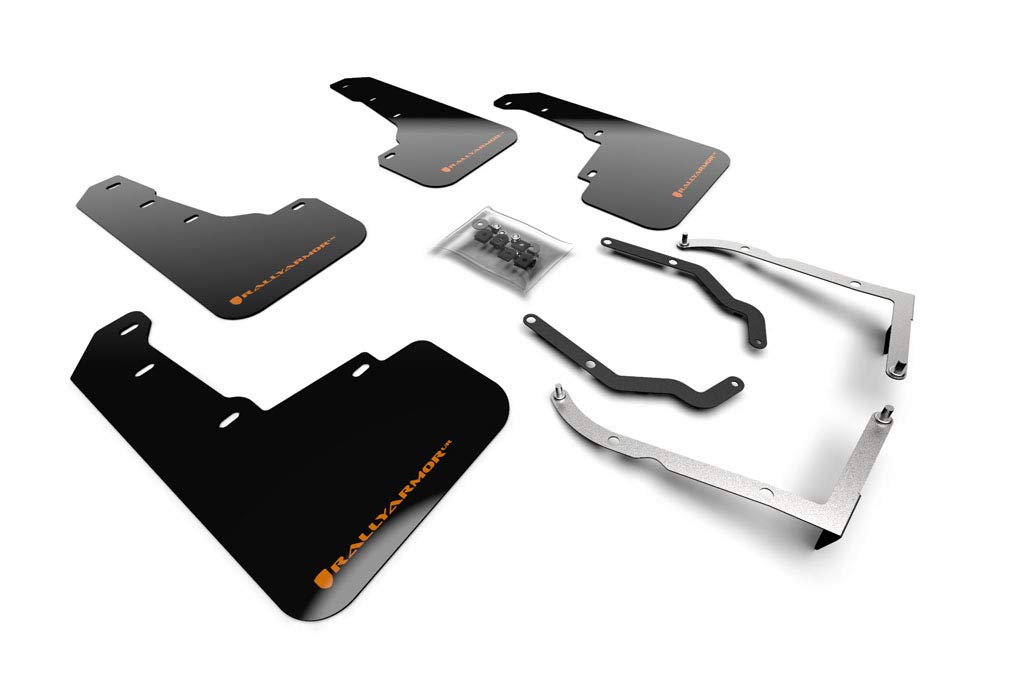 Rally Armor Black UR Mud Flap w/Orange Logo FITS 18-19 Subaru XV Crosstrek Lift/at MF46-LTUR-BLK/OR