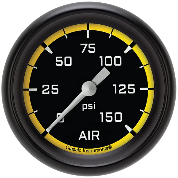 AX318YBPF Classic Instruments AutoCross Yellow 2-5/8" Air Pressure Gauge