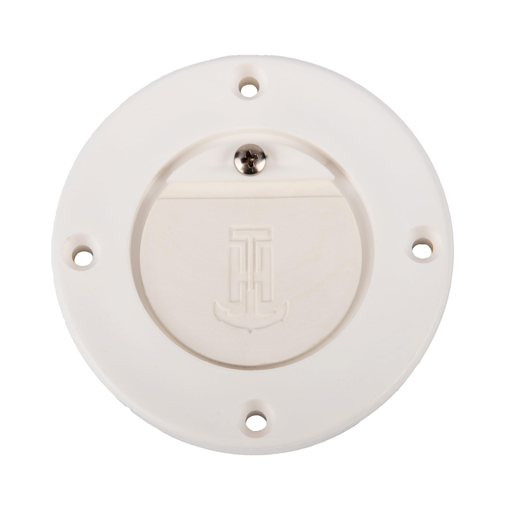 T-H Marine Scupper Valve Assembly Flush Mount - Flexible Thermo-Plastic Curl Proof Flapper for 1 to 1-1/4 Inch Drain Tubes or 1-1/2 Inch Thru Hull - Marine Deck Drainage - White