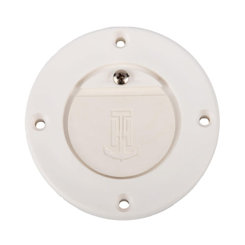 T-H Marine Scupper Valve Assembly Flush Mount - Flexible Thermo-Plastic Curl Proof Flapper for 1 to 1-1/4 Inch Drain Tubes or 1-1/2 Inch Thru Hull - Marine Deck Drainage - White