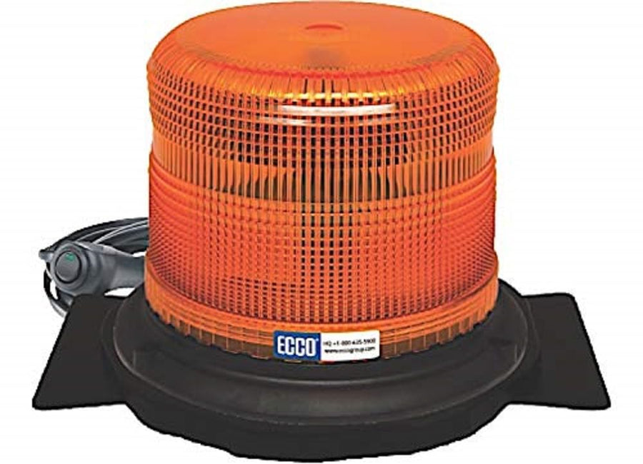 ECCO Pulse II LED Beacon: Low Profile, 12-48VDC, 11 Flash Patterns, HIGH Bond Tape, Amber