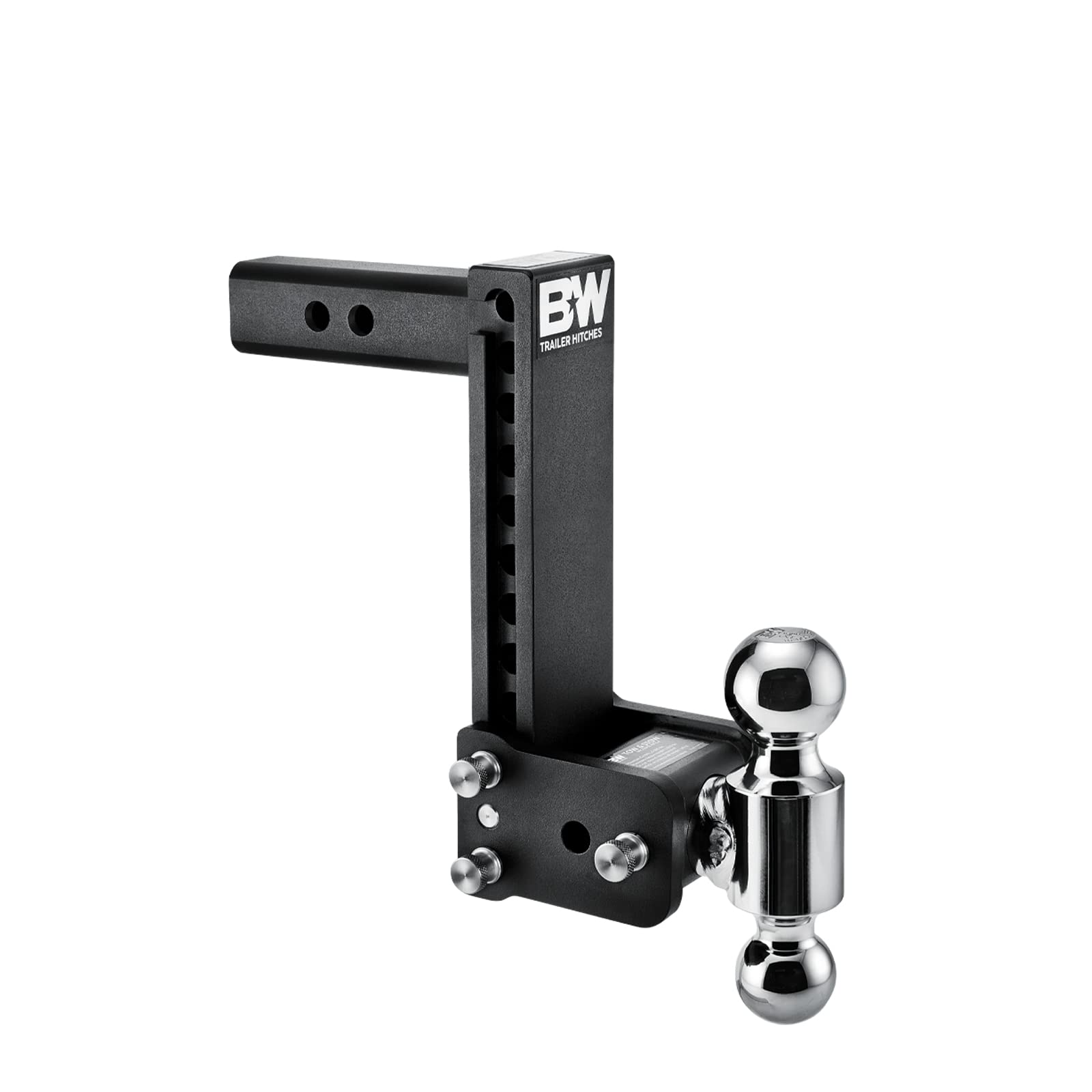 Tow & Stow B&W Trailer Hitches Adjustable Trailer Hitch Ball Mount - Fits 2" Receiver, Dual Ball (2" x 2-5/16"), 9" Drop, 10,000 GTW - TS10043B