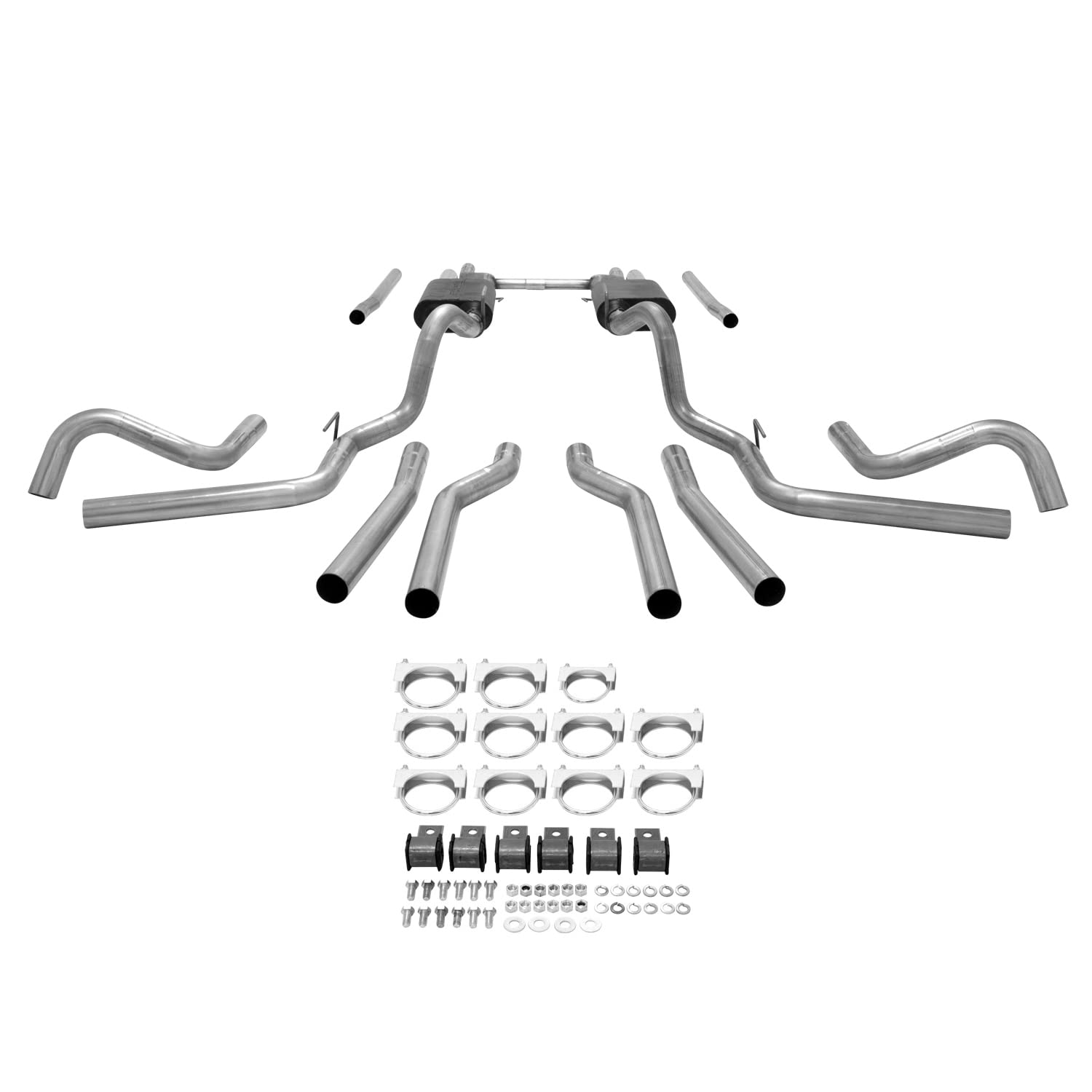American Thunder Flowmaster 17654 Crossmember-Back Exhaust Kit 2.5 Inch Aluminized Steel Compatible with 1967-1972 Chevy GMC C10 C15 1/2 Ton Truck with V8 engine