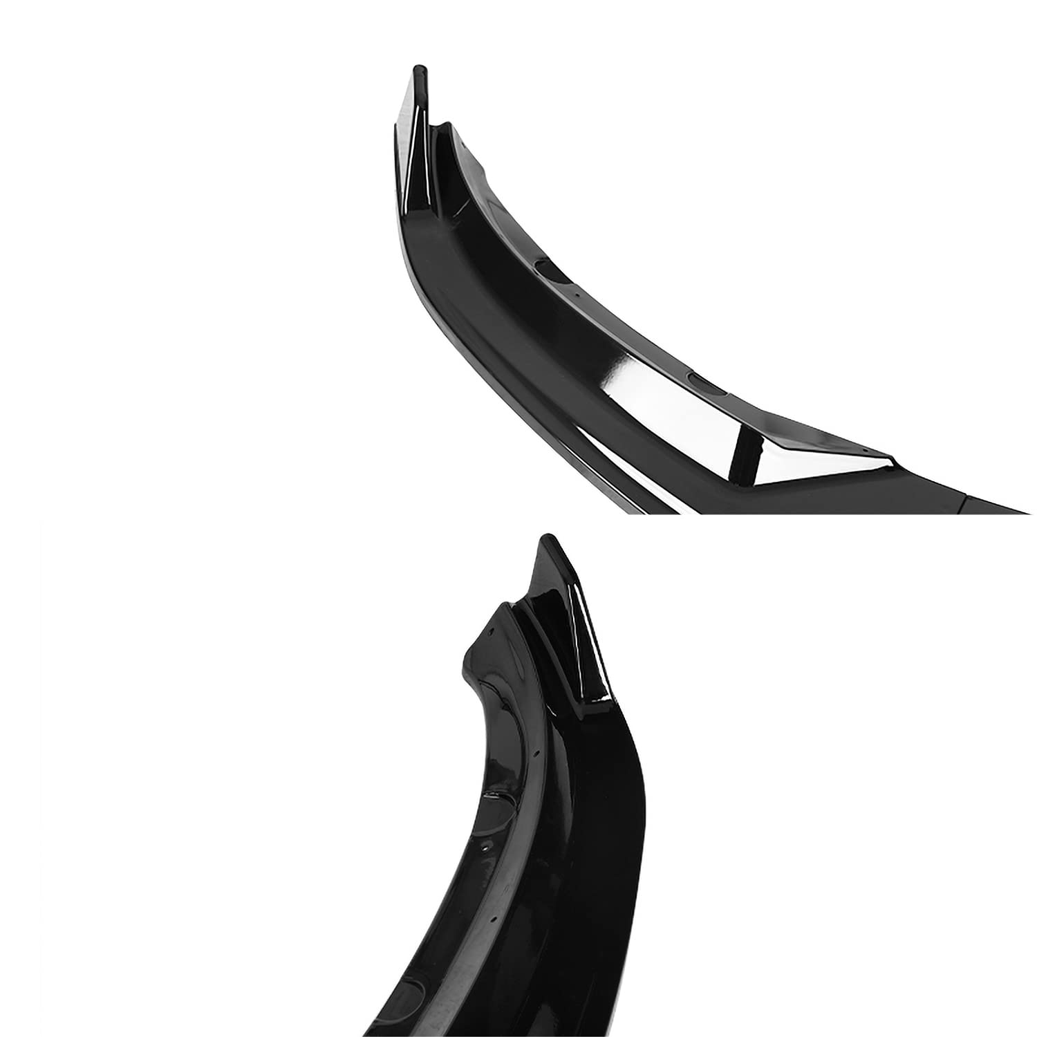 Glossy Black Spec-D Tuning Front Bumper Body Lip Kit Spoiler 3PC Compatible with 2017-2020 Tesla Model 3 Sedan