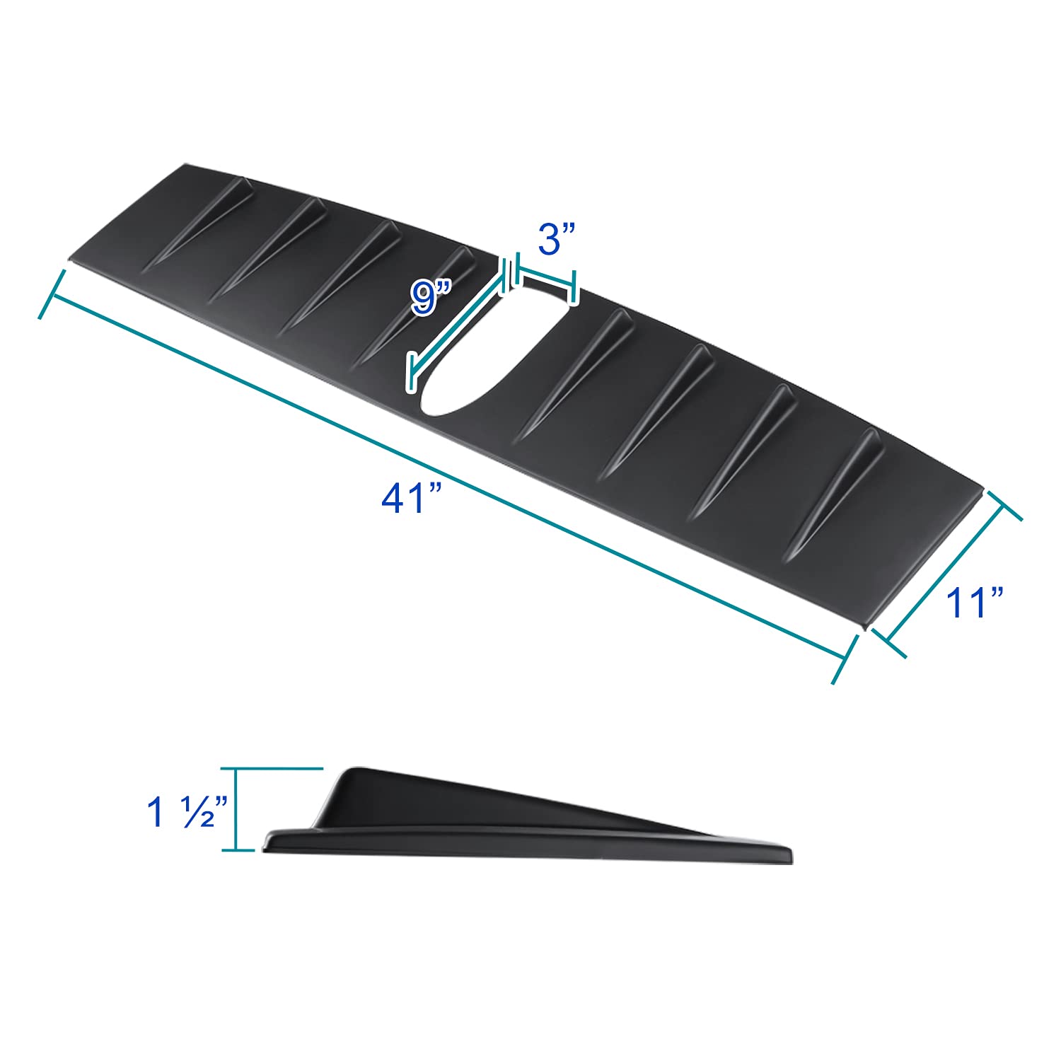 Spec-D Tuning Shark Fin Matte Black ABS Vortex Generator Compatible with 2015-2021 Subaru Impreza WRX STI Models