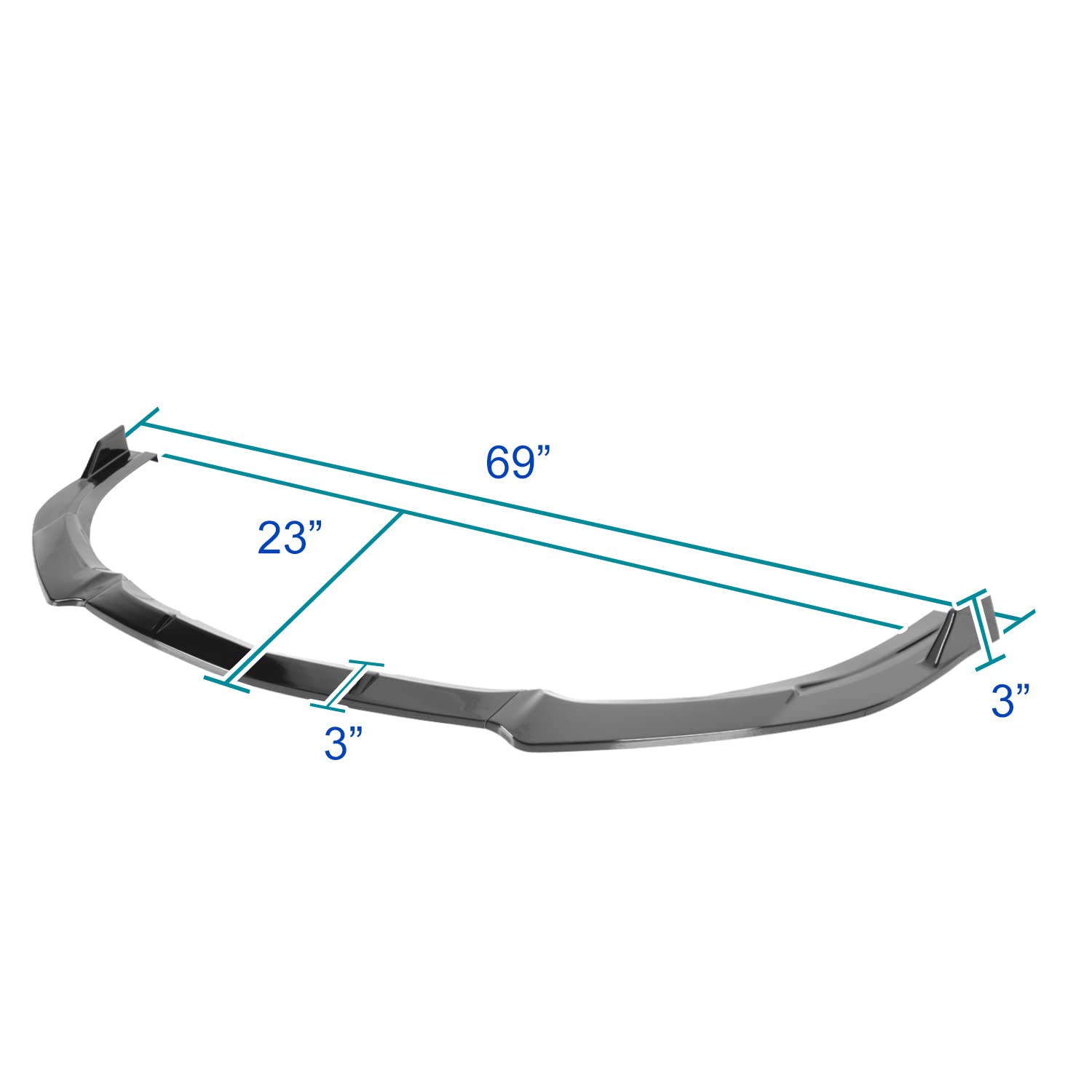 Glossy Black Spec-D Tuning Front Bumper Lip Compatible with Mazda 3 2010-2011