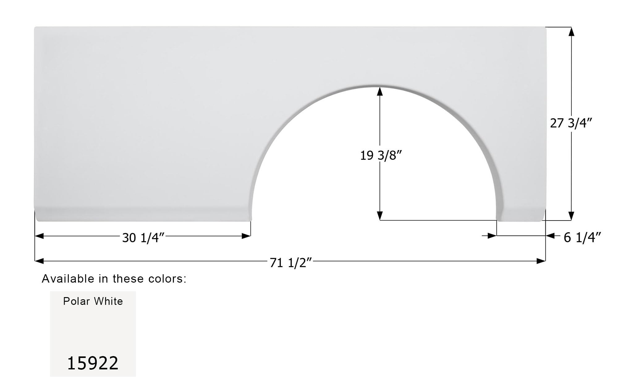 Single Axle Fender Skirt ICON 15922 FS5922 - Unpainted