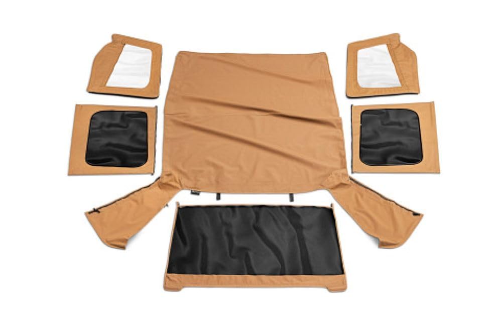 Rampage Products Replacement Rampage Soft Top with Door Skins | Vinyl, Spice Denim with Tinted Windows | 99417 | Fits 1988 - 1995 Jeep Wrangler YJ