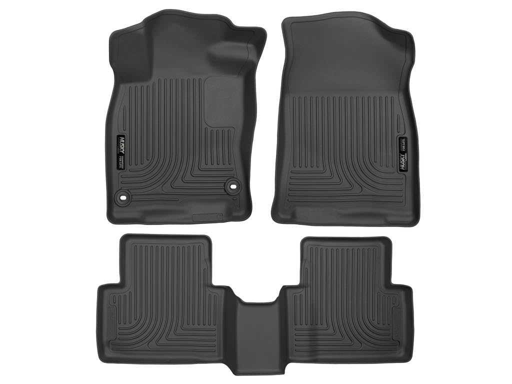 Husky Liners Floor Mats Weatherbeater | Fits 2016 - 2021 Honda Civic Coupe/Sedan/Hatchback (See Description); 2019 - 2021 Honda Insight | Front & 2nd Row, 3-pc Black - 98461