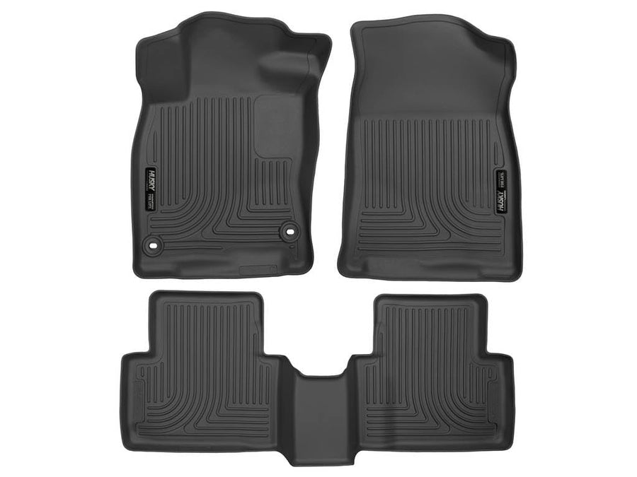 Husky Liners Floor Mats Weatherbeater | Fits 2016 - 2021 Honda Civic Coupe/Sedan/Hatchback (See Description); 2019 - 2021 Honda Insight | Front & 2nd Row, 3-pc Black - 98461