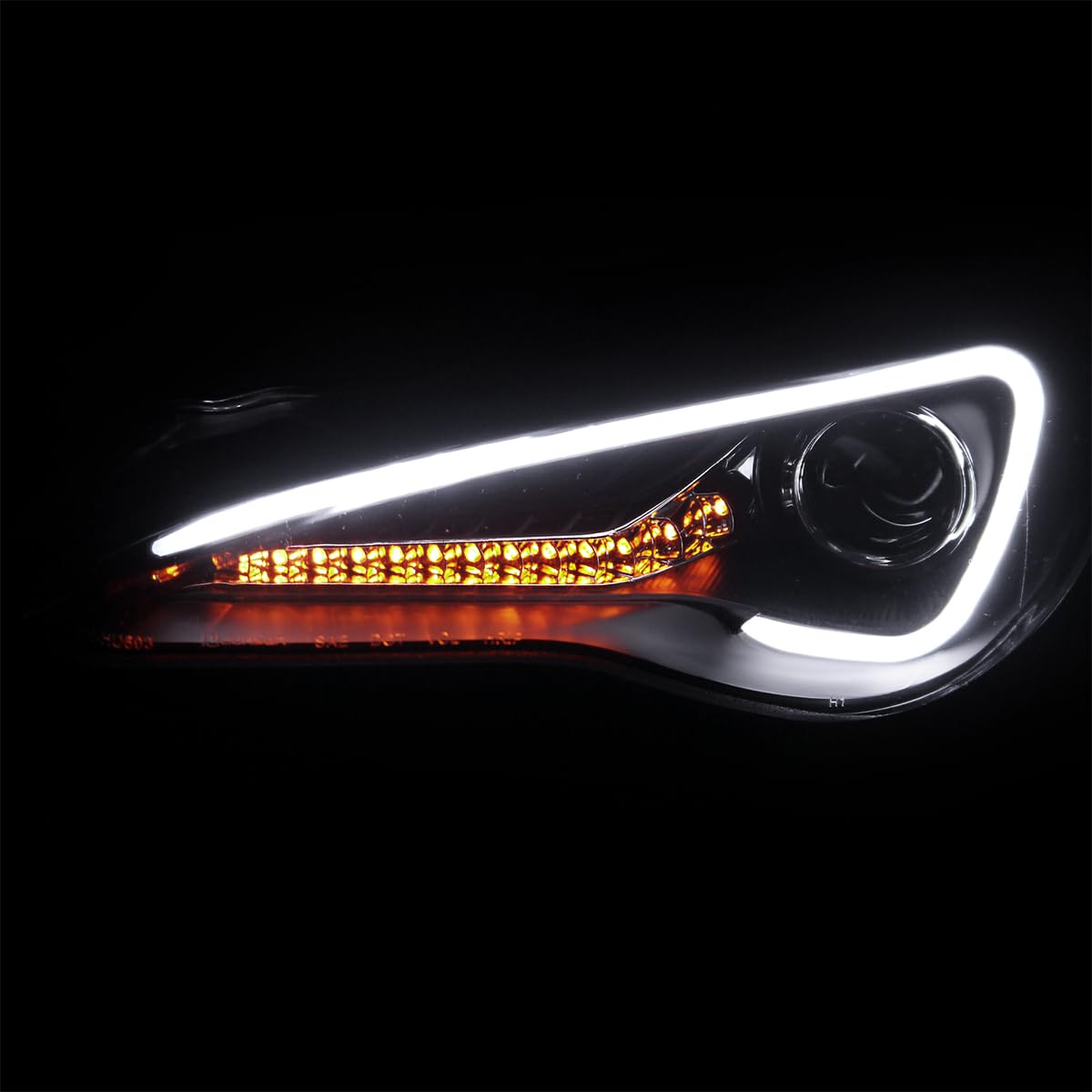 Black LED Tube Projector Headlights SPEC-D TUNING Compatible with 2013-2016 Scion FR-S FRS with Factory Halogen Headlights Left + Right Headlamps Assembly