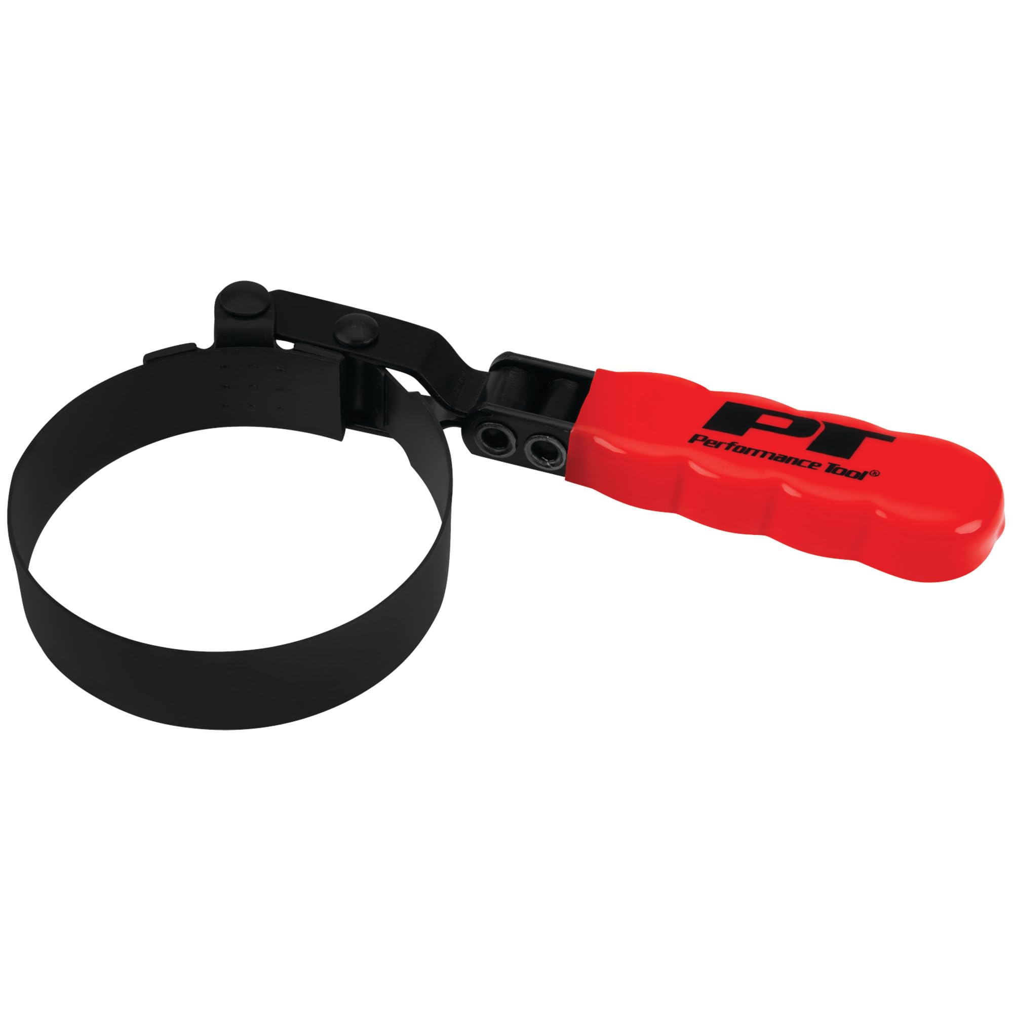 W54123 Performance Tool Oil Filter Wrench, Swivel Handle, Studded Steel Band, 2-7/8 in. to 3-1/4 in. (73mm to 82.5mm) Diameter, Black/Red