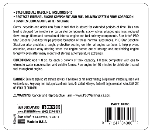 EZ Start STAR BRITE EZ Store Gas Storage Additive - 1 GAL (084300)