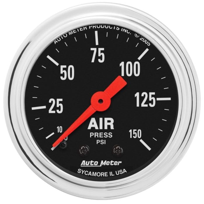 AutoMeter - AIR Press Gauge, 2 1/16", 150PSI, Mechanic