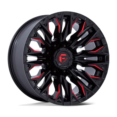FLAME FUEL OFF-ROAD 20X9 8X6.5 5.04 1mm GLOSS BLACK MILLED WITH CANDY RED - D82320908250