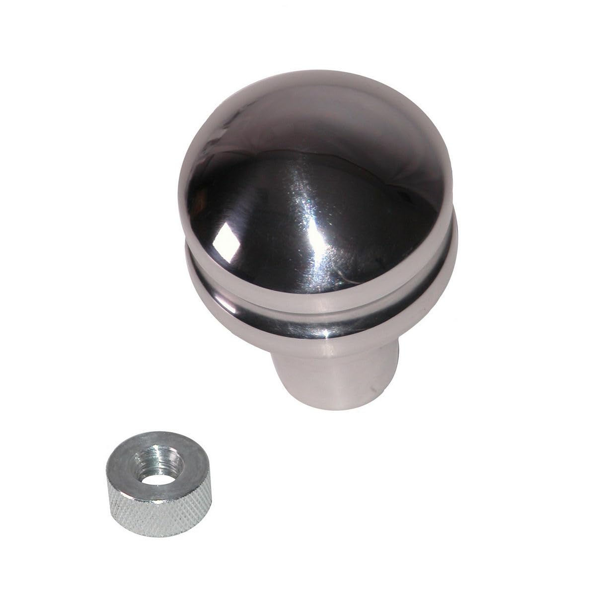 Transmission Shift Knob Rugged Ridge for Jeep CJ/Wrangler YJ | Billet Aluminum, Silver | 11420.21 | Fits 1980-1995 Jeep CJ & Wrangler YJ