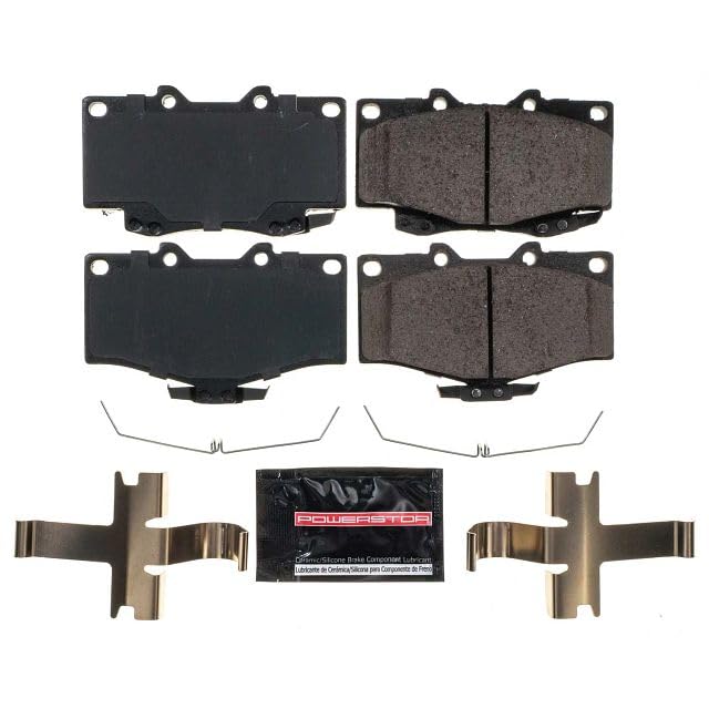 Power Stop Z23-436 Z23 Evolution Sport Carbon Fiber Infused Ceramic Brake Pads with Hardware For Toyota 4Runner 1996-2002, Toyota Tacoma 1995-2004 [Model Specific]