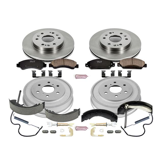 Power Stop Autospecialty KOE15237DK Front and Rear Replacement Brake Kit-OE Brake Drums & Ceramic Brake Pads For Silverado 1500, Silverado 1500 Clas, Sierra 1500, Sierra 1500 Cla [Model Specific]