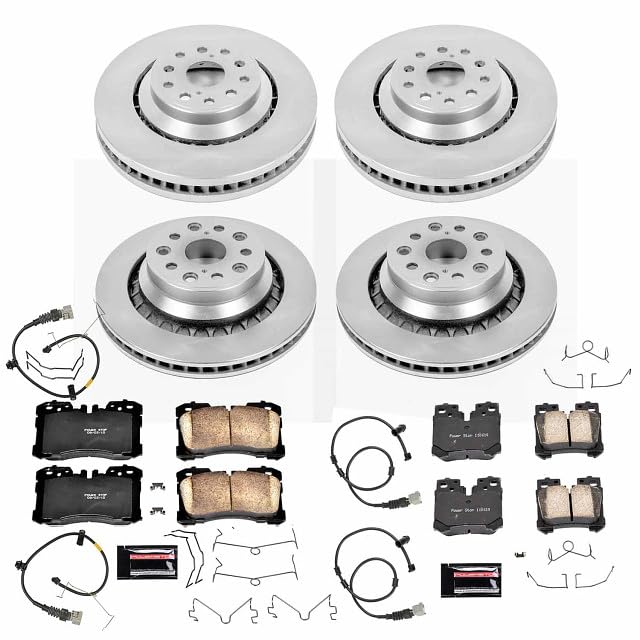 Power Stop KOE4112 Front and Rear Replacement Brake Kit-OE Brake Rotors & Ceramic Brake Pads For Lexus LS460 2007-2009, Lexus LS600h 2008-2009 [Model Specific]