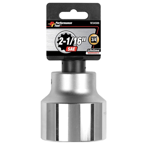 W34566 Performance Tool 3/4-Inch Drive 12-Point SAE Standard Socket, 2-1/16-Inch
