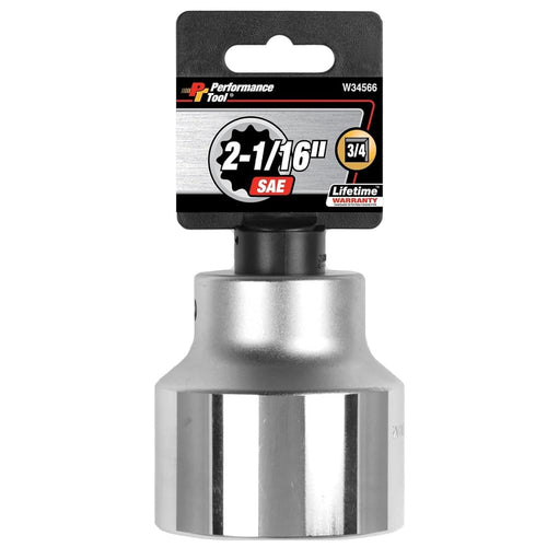 W34566 Performance Tool 3/4-Inch Drive 12-Point SAE Standard Socket, 2-1/16-Inch
