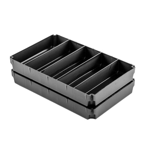 TracPak YakAttack 5x1 Inserts Two Pack | Half-Depth Organizers for Stackable Storage Box | 5 Compartments Each | Includes Stacking Tabs | Fits TracPak System | Made in USA