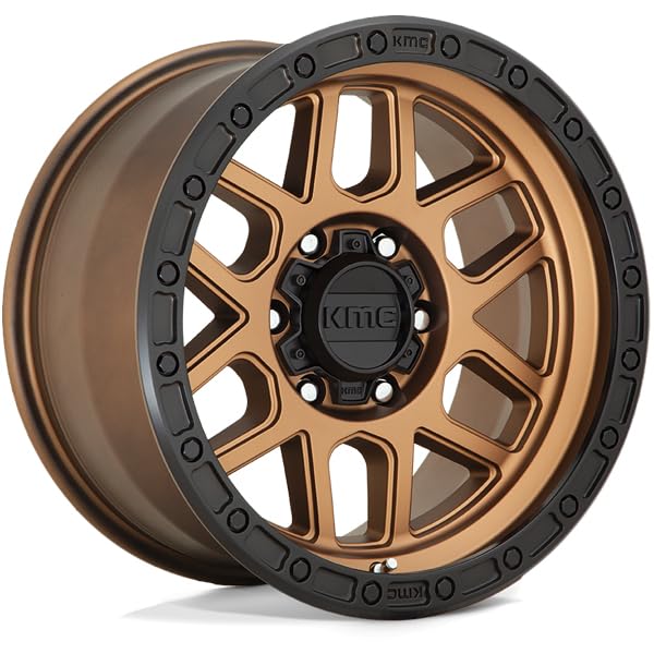 KMC Wheels Matte Bronze KM544 with Black Lip Wheel with Aluminum (18 x 9. inches /8 x 170 mm, 18 mm Offset)