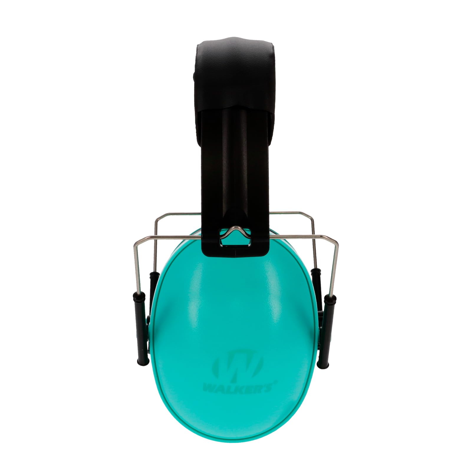 WALKER'S Low Profile Youth & Women's Folding Padded Headband Adjustable Hearing Protection Earmuffs, Teal Muff, Glasses & Plugs Combo