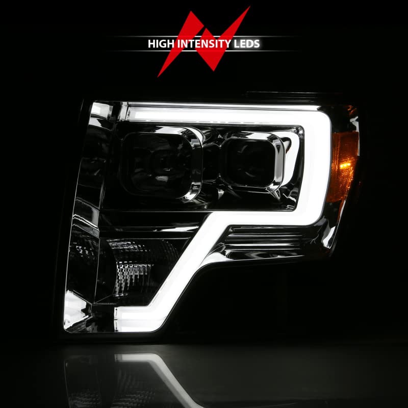 PROJECTOR PLANK STYLE FORD F-150 09-14 HEADLIGHTS CHROME (FOR HALOGEN MODELS)