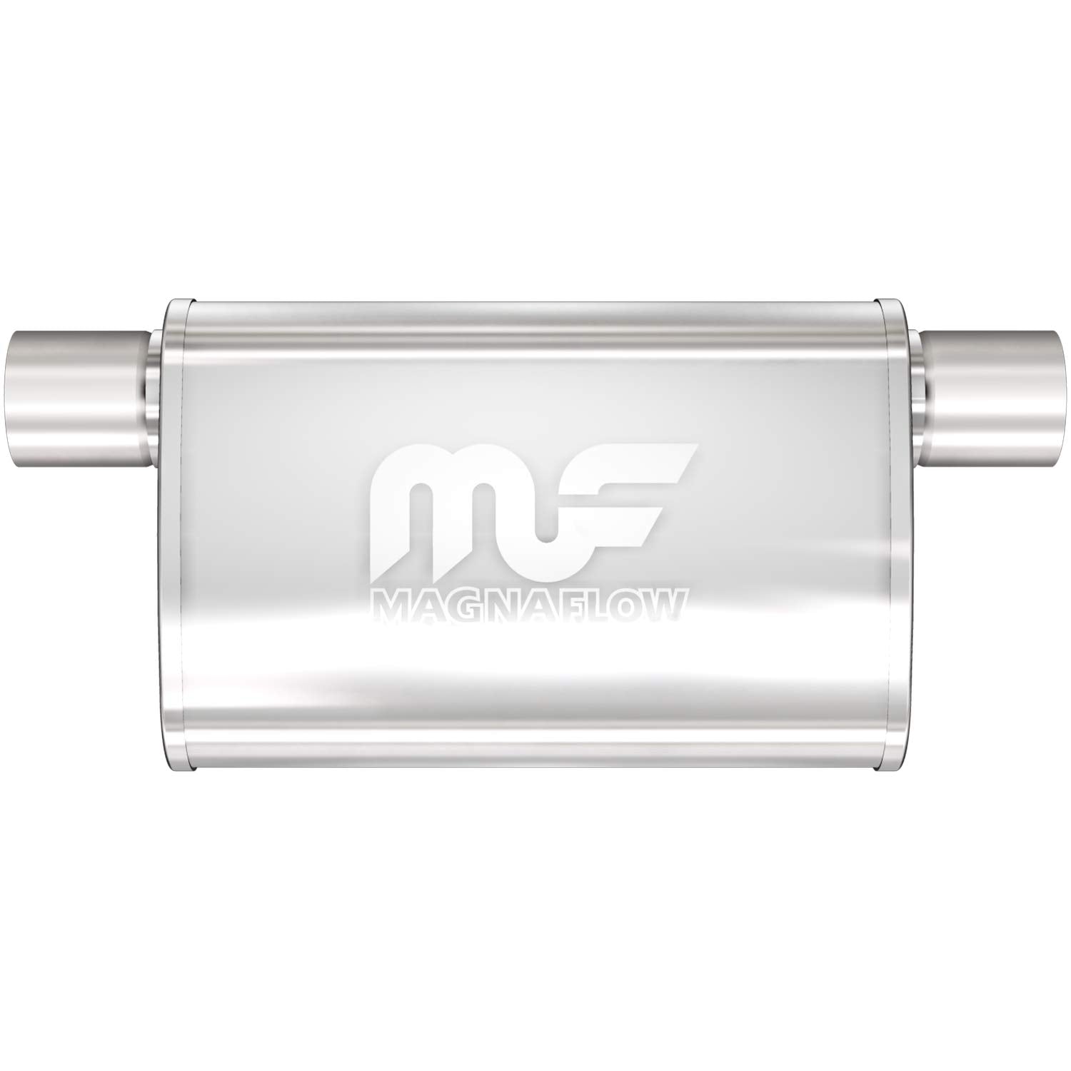 Performance MagnaFlow Exhaust Muffler 11375: 2.25"/2.25" Inlet/Outlet, 4x9x11" Oval, Stainless Steel, Satin Finish