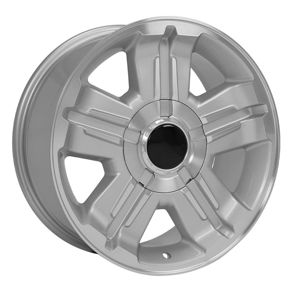 OE Wheels 18 x 8 Inch Machined Silver CV88 Wheel for 1999-2018 Chevy Silverado 1500, 1999-2018 GMC Sierra 1500, and 1999-2020 Cadillac Escalade