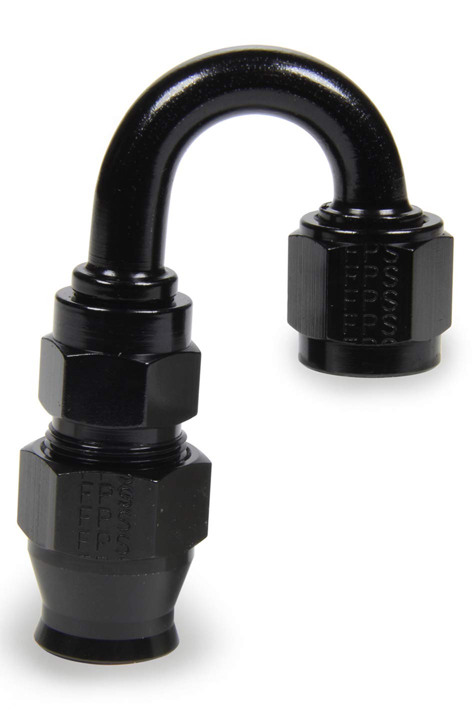 Fragola Fitting, Race-Rite Hose End, PTFE Hose, 180 Degree, 12 an Hose to 12 an Female, Swivel, Aluminum, Black, Each