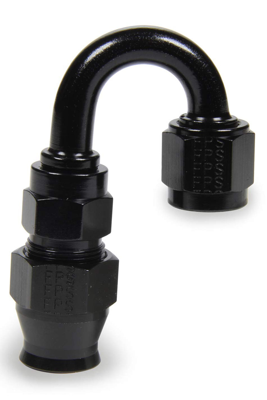 Fragola Fitting, Race-Rite Hose End, PTFE Hose, 180 Degree, 12 an Hose to 12 an Female, Swivel, Aluminum, Black, Each