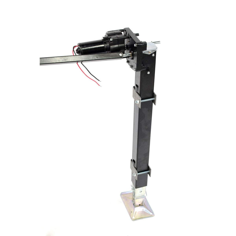 Lippert Universal-Mount Replacement Power 5th Wheel Landing Gear Kit - 6,000-Pound Capacity, 21" Stroke, Includes Legs, Foot Pads, Pins, Gears, Motors, Switch, Mounting Brackets, Crank Handle - 333964