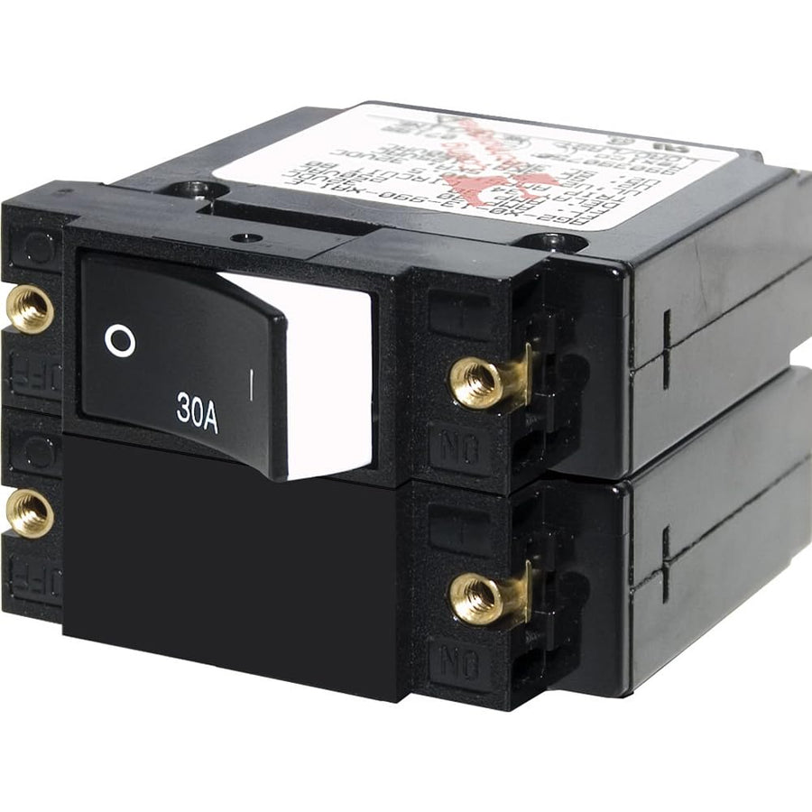 A-Series Blue Sea Systems Raised Rocker Double Pole 30A Circuit Breaker