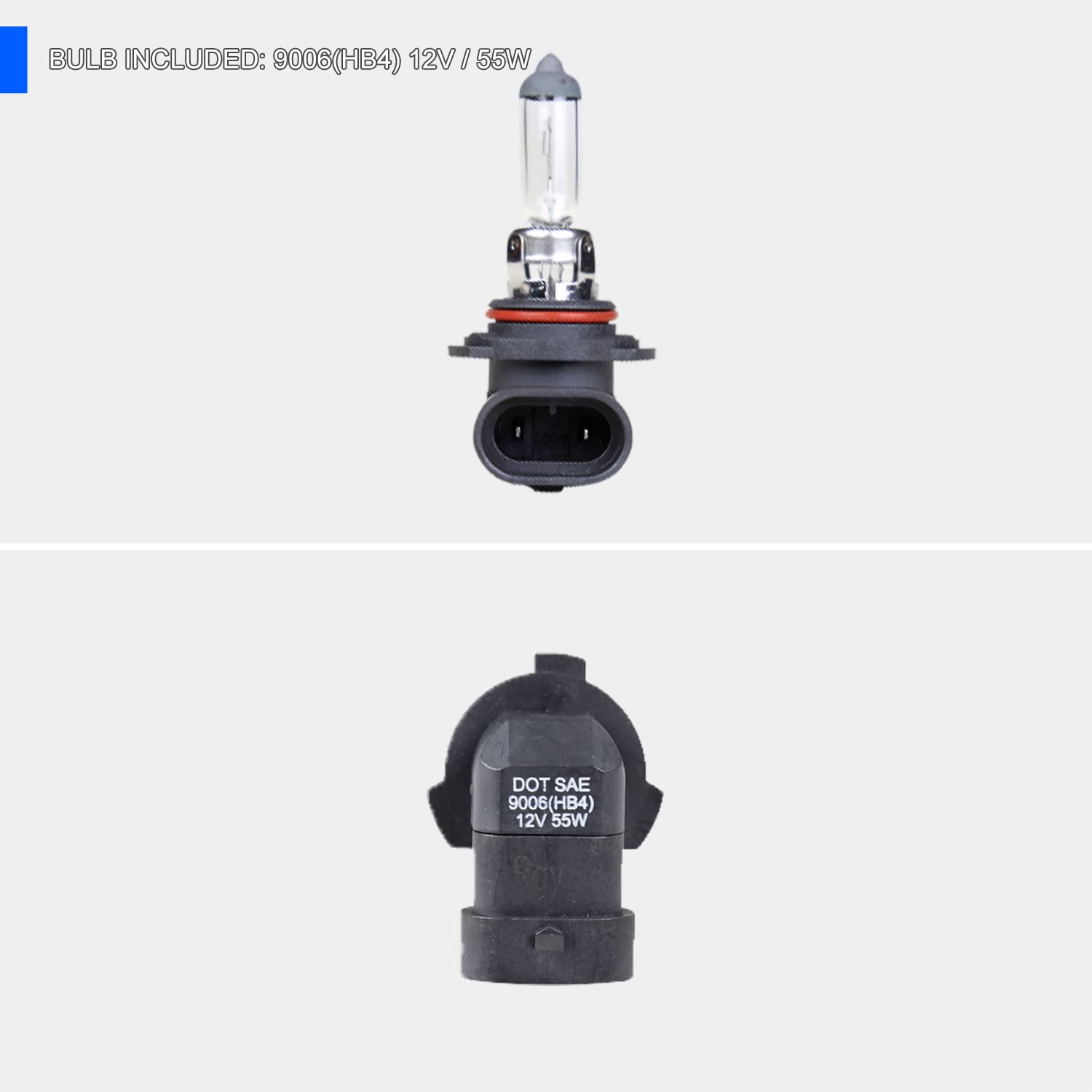 Spec-D Tuning Fog Lights Smoke Lens + HB4(9006) Bulbs + Switch Included Compatible with Dodge Ram 1500 Pickup 2013-2018 L+R Pair Assembly